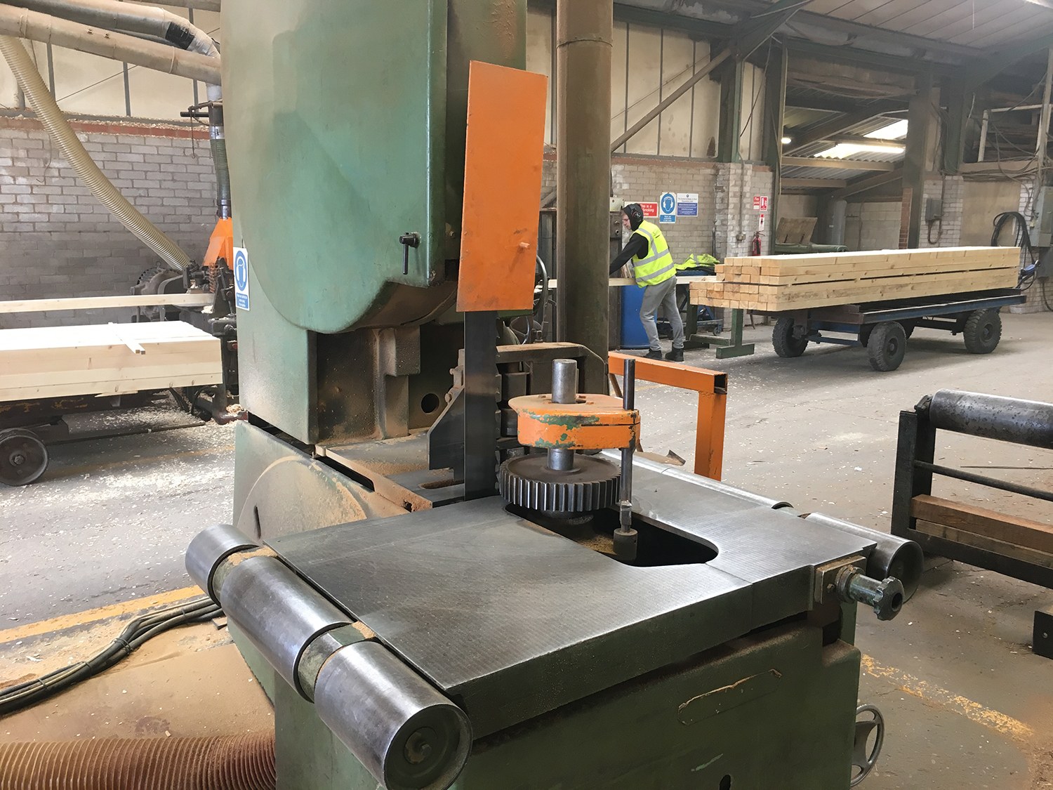 Timber machining equipment in the Caunce sawmill