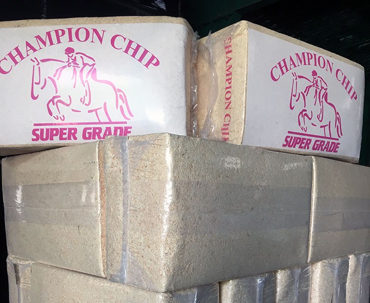 Baled wood shavings